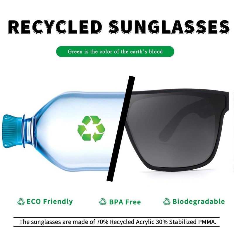 GLINDAR Oversized Square Polarized Sunglasses for Men Women, One Piece