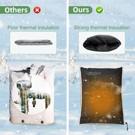 Zenicham - Cubierta de aislamiento para prevención de reflujo, ocho capas de diseño de material con cubiertas de rociadores para invierno, cubierta de bomba de pozo con tira reflectante, cubiertas de tubería aisladas para exteriores de 24 pulgadas de anc