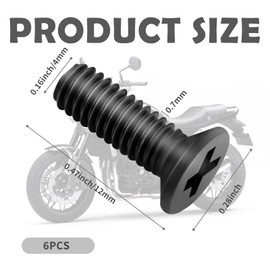6PCS M4x0.7x12mm Master Cylinder Reservoir Cap Screws,Firm Brake Fluid Cap Replacement Screws Compatible with Honda Kawasaki,Practical Motorcycle Accessories for Brake Master Cylinder Cap