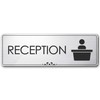 Reception - Laser Engraved Sign - 3"x9" - .050 Brushed