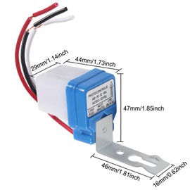 2pcs AC DC 12V 10A Automatic Photocell Switch On/Off Photocell Light Sensor Automatic Photocell Switch for Outdoor Lighting