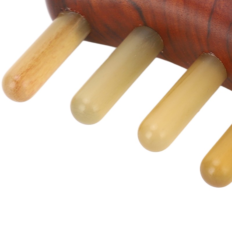 2Pcs Meridians Comb 5 Tooth Portable Sandalwood Rosewood for Head