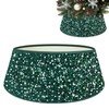 Sequin Christmas Tree Collar Glitter Tree Skirt Emerald Green Velvet