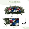 Memobloom Headstone Flower Saddle Arrangements - Artificial Cemetery Flowers Silk