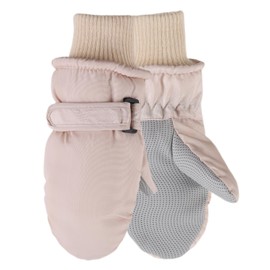 MniJiza Toddler Winter Gloves Kids Fleece Lined Snow Glove Baby Boys Girls Ski Mittens Outdoor (Solid Beige, 6-24M)