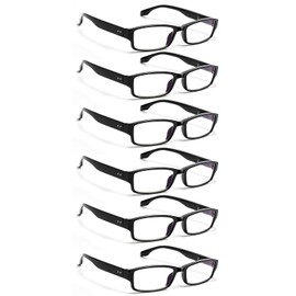 NORPERWIS 6 Pack Reading Glasses for Women and Men with Comfort Spring Hinges for Men and Womens Readers (BLACK, 1.50, multiplier_x)