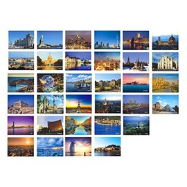 Fendawn Strive 30 PCS Beautiful World Scenery Classic Scenery Postcard Artistic Retro Photo Postcards