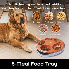 Geeni Smart Pet Feeder, Programmable Dispenser for Wet/Dry Food, App Control, Alexa/Google Compatible, Large Capacity, Battery Powered