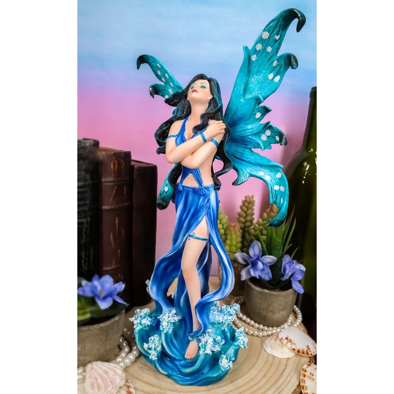 Ebros Gift Aqua Water Elemental Fairy Naiad Goddess Statue 12"