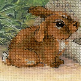 Riolis 0051 Pt Lamb and Rabbit Cross Stitch Kit Cotton Multi-color 30 x 0.1 cm