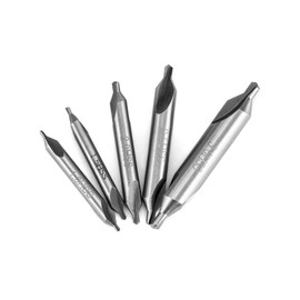 QWORK® 5-Piece Centre Drill Bit 1/1.5/2/2.5/3 mm, 60 Degree Lathe Combined Centre Drill Countersink for Metal, Alloy, Copper, Iron, Wood