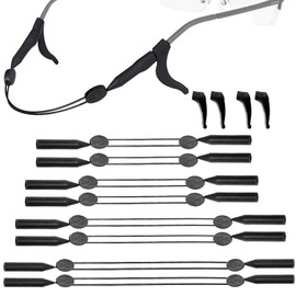 SHUIYUE 8 Pack Sunglass Holder Strap, Sports Glasses Strap with 4 Pcs Ear Hooks Anti Slip Sports Eyewear Retainer, Adjustable Universal Eyeglass Cord for Women Men-4 sizes Glasses Lanyard