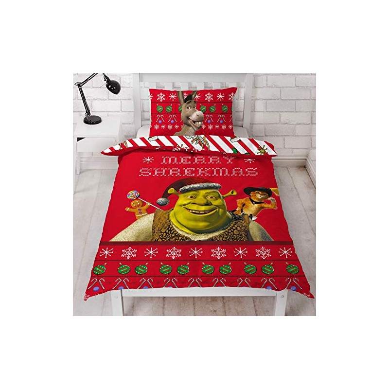 Character World Shrek Merry Single Duvet Cover and Pillowcase Set