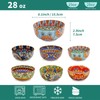 Boho Bowl Set of 6, 28 oz Colorful Ceramic Soup