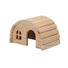 Natural Chewable Hamster Hideout Wooden Hut, Small
