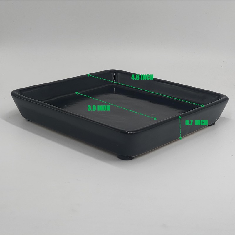 Square Plant Saucer 4 Inch 2 Pack，Plant Trays for Pots,