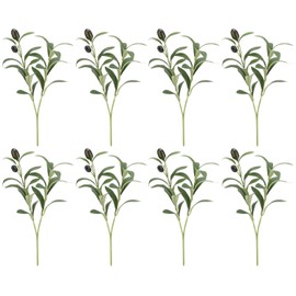 8 Pieces Simulated Olive Branches, Artificial Green Plants, Home Decoration, Party Decorations