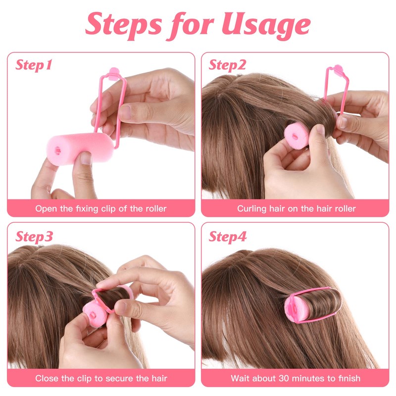 Rodillos de esponja para el cabello, de espuma, para dormir,