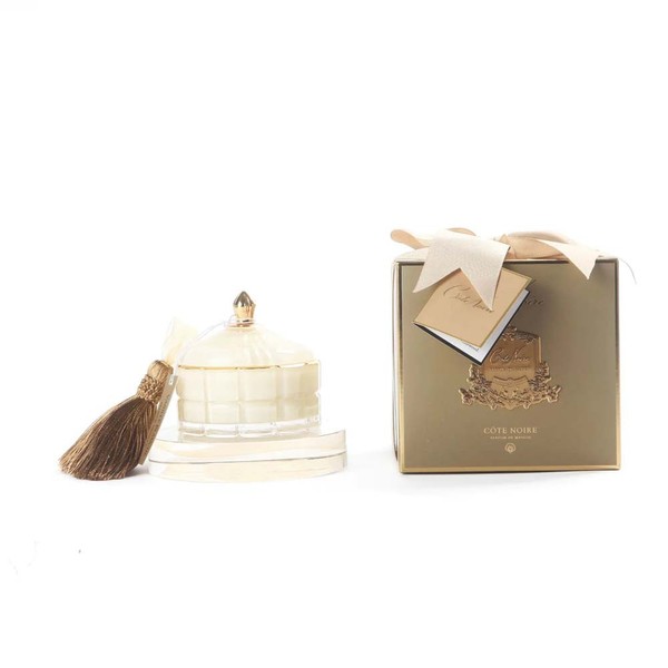 Cote Noire-Small Art Deco Candle Cream and Gold, Blonde Vanilla 200g
