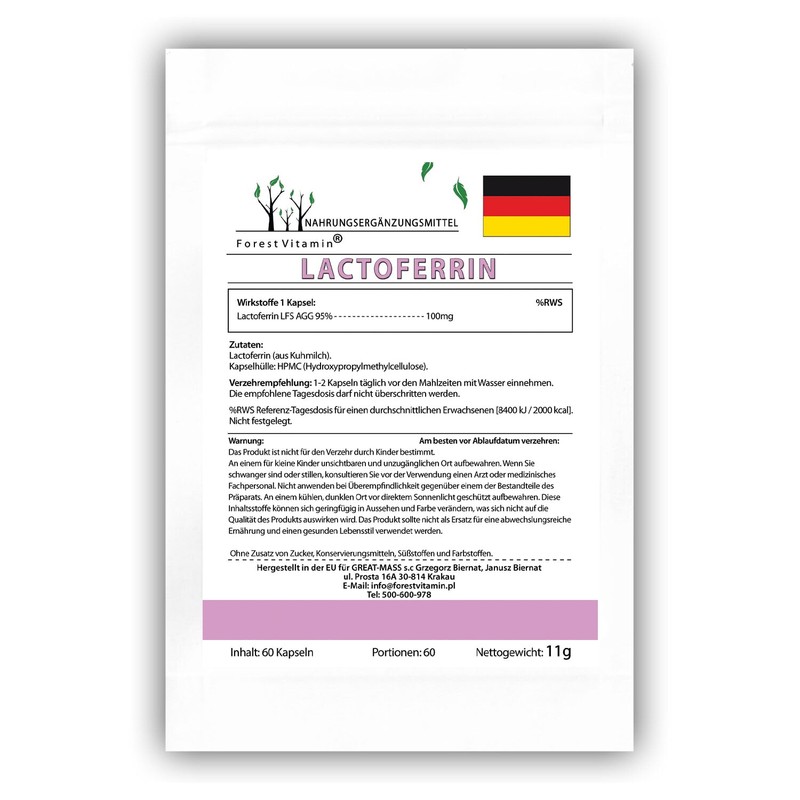 LACTOFERRIN - Forest Vitamin - Lactoferrin LFS AGG 95% 100mg
