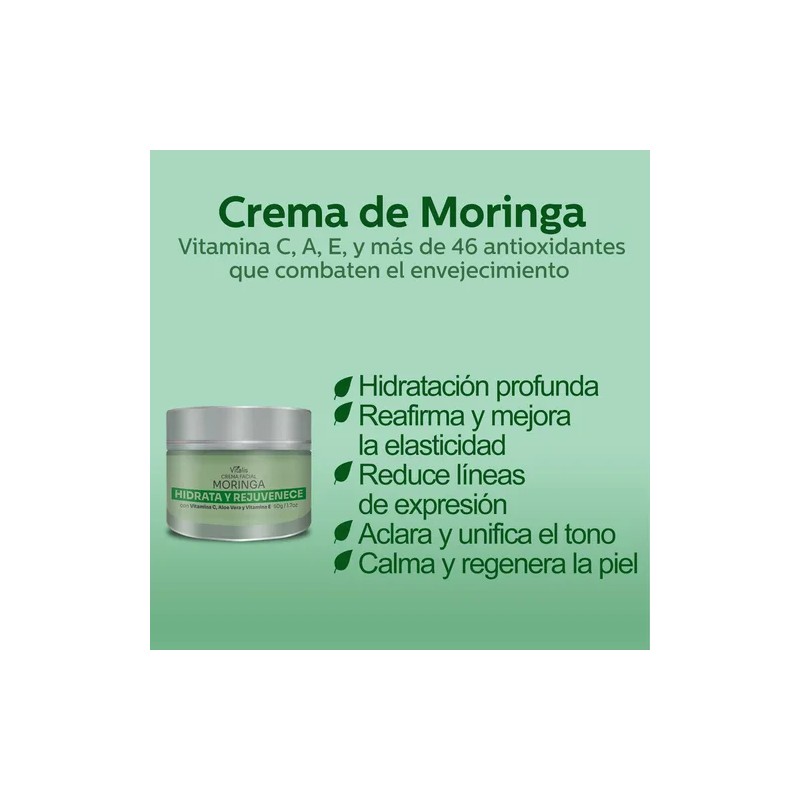 Vitalis Crema De Moringa Antiedad Hidratante Rejuvenece
