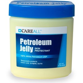 CareAll Petroleum Jelly 8 Oz Jar., Unscented, 100% Pure White Petrolatum Jelly USP, Protectant for Minor Cuts, Scrapes, Burns. Moisturizer for Dry Skin and Lips.