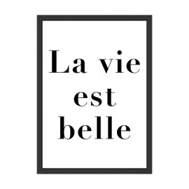 WBdesignz La Vie Est Belle French Saying Picture Wall Decoration French Wall Picture Decoration Living Room Bedroom Decoration (without Frame) (DIN A4)