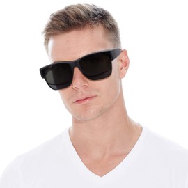 LVIOE Polarised Over Glasses Women's Fit-Over Glasses Sunglasses for Glasses Wearers UVA UVB Protection, A02 Matte Black