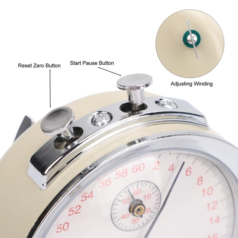 Mechanical Stop Watch, Sports Chronograph Running Timer Handheld Stopwatch, Round