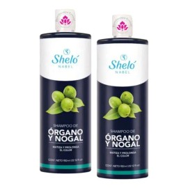 Shampoo De Organo Y Nogal Shelo Nabel® 950ml. 2 Piezas