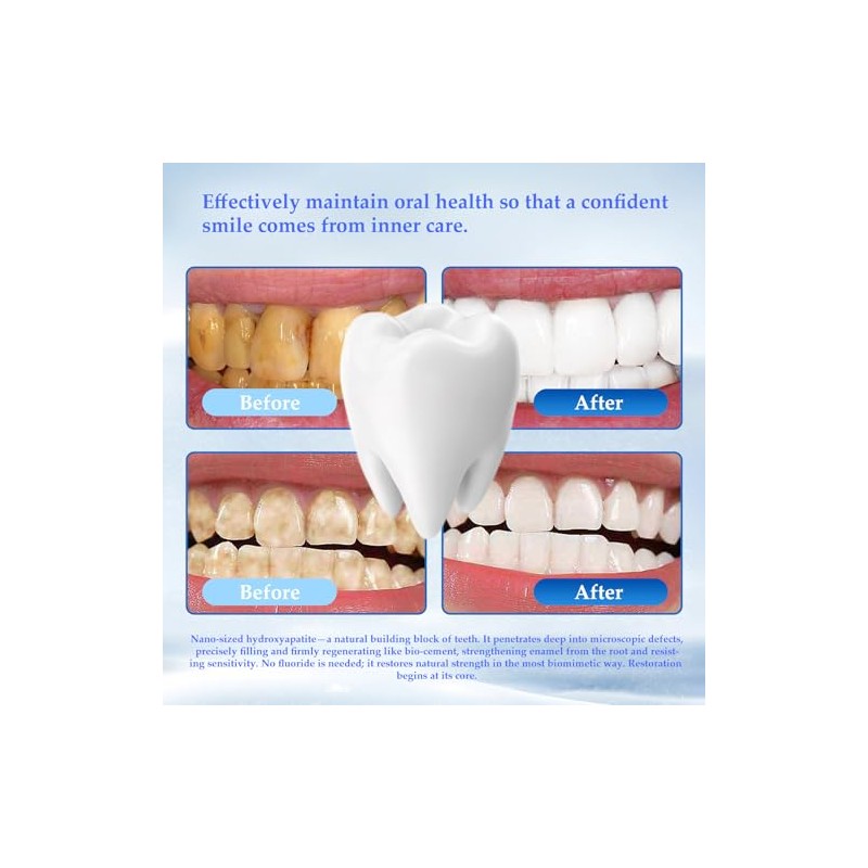 Nano Hydroxyapatite Powder for DIY Toothpaste, Teeth Whitening Repair Tooth