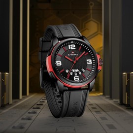 NAVIFORCE Waterproof Watch for Men Women, Analog Auto Date Military Sports Unisex Wristwatch,Silicone Strap