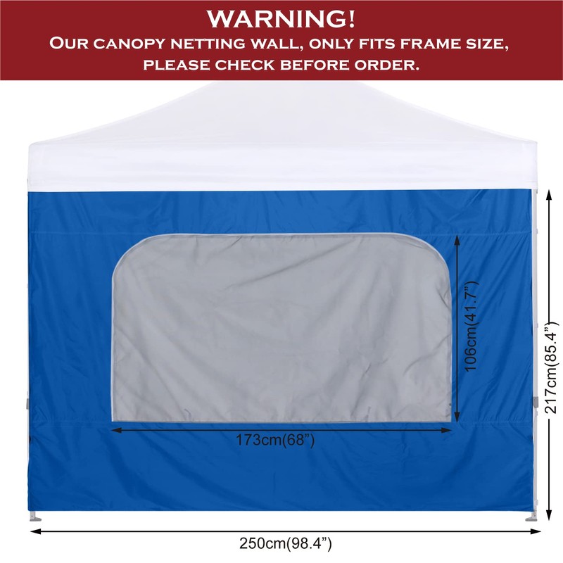 COOSHADE Instant SunWall 8x8 SideWall for Pop up Canopy Tent,