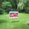 Fastasticdeals Weatherproof Yard Sign Urgent Care Clinic Blue Red Lawn