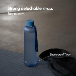 KIVY Slim Water Bottle 32oz [Lightweight & Shatterproof] Fits Backpack & Cupholder for Travel, Sports, School - Blue water bottle no straw - Cute aesthetic water bottles screw top - Dishwasher Safe