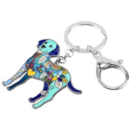 NEWEI Enamel Labrador Keyring Dog Cute Labrador Gifts for Women Girls Dog Lovers, blue