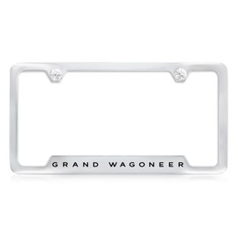 JEEP Grand Wagoneer Chrome Plated License Plate Frame with an Engraved EPOXY Filled Design