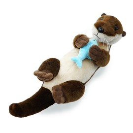 Hideekoog Sea Otter Stuffed Animals for Kids,Upward Posture Otter Ocean Cute Animal Plush Toy Birthday Gift for Boys Girl Children（Upward）