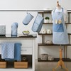 Penguin Home Oven Gloves,Heat Resistant, Colour - White & Blue,