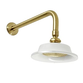 Kingston Brass P60SBCK Victorian Sunflower Head with 12-Inch Shower Arm, Brushed Brass