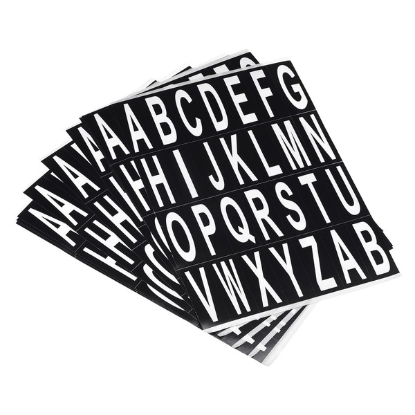 sourcing map Letters Stickers White Alphabet Sticky Letter Label PVC