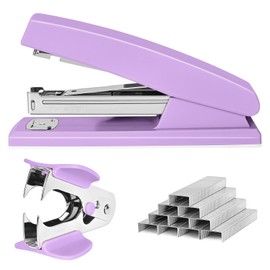 Stapler 25 Sheet Capacity with 1000 Staples and Staple Remover - Staplers for Desk, Non-Slip Office Stapler with Staples for Office, Purple