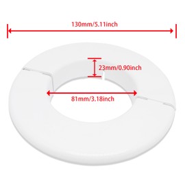 OD 5.1''X ID 3''X H 1'' Floor And Ceiling Plate Cover Split Flange,Wall Hole Decorative Cover For 55mm Diameter Pipe(White,2pcs)