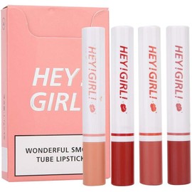 4pcs/set Lipstick Pack Set, Forma de Cigarrillo Mate de Larga Duración, Maquillaje de Labios Duradero Cosmético de Prefecto