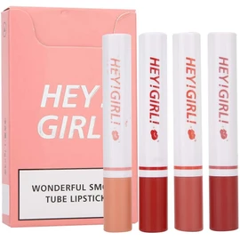 4pcs/set Lipstick Pack Set, Forma de Cigarrillo Mate de Larga Duración, Maquillaje de Labios Duradero Cosmético de Prefecto