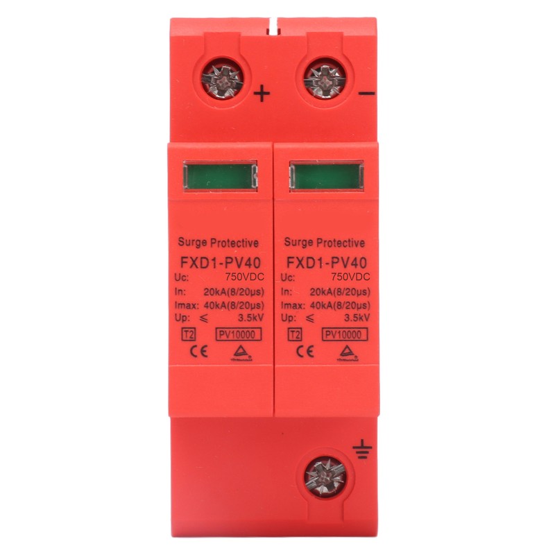 2Pcs Surge Protective Devices DC Photovoltaic Arrester 2P 40KA with