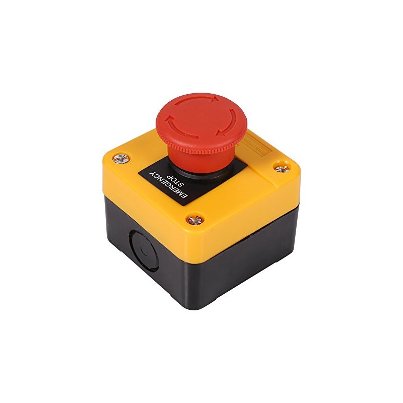 Atyhao Emergency Stop Push Button Switch Plastic Shell Red Shield