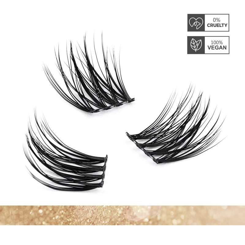 LANKIZ DIY Eyelashes, Individual Extensioning Wisps, C Curl Eyelash Clusters,
