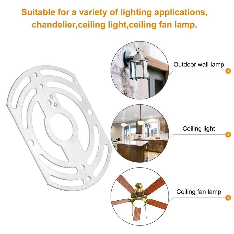 Armiika 2 Pack Universal Light Fixture Mounting Bracket, 4" Diameter