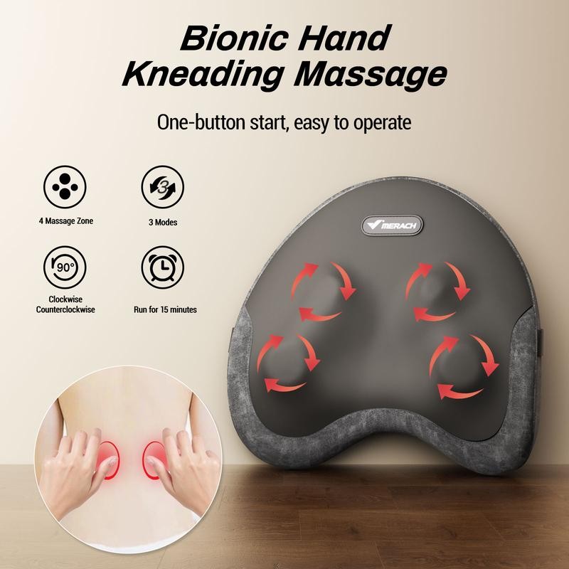 MERACH Portable Heated Back and Neck Massage Deep Tissue Massage